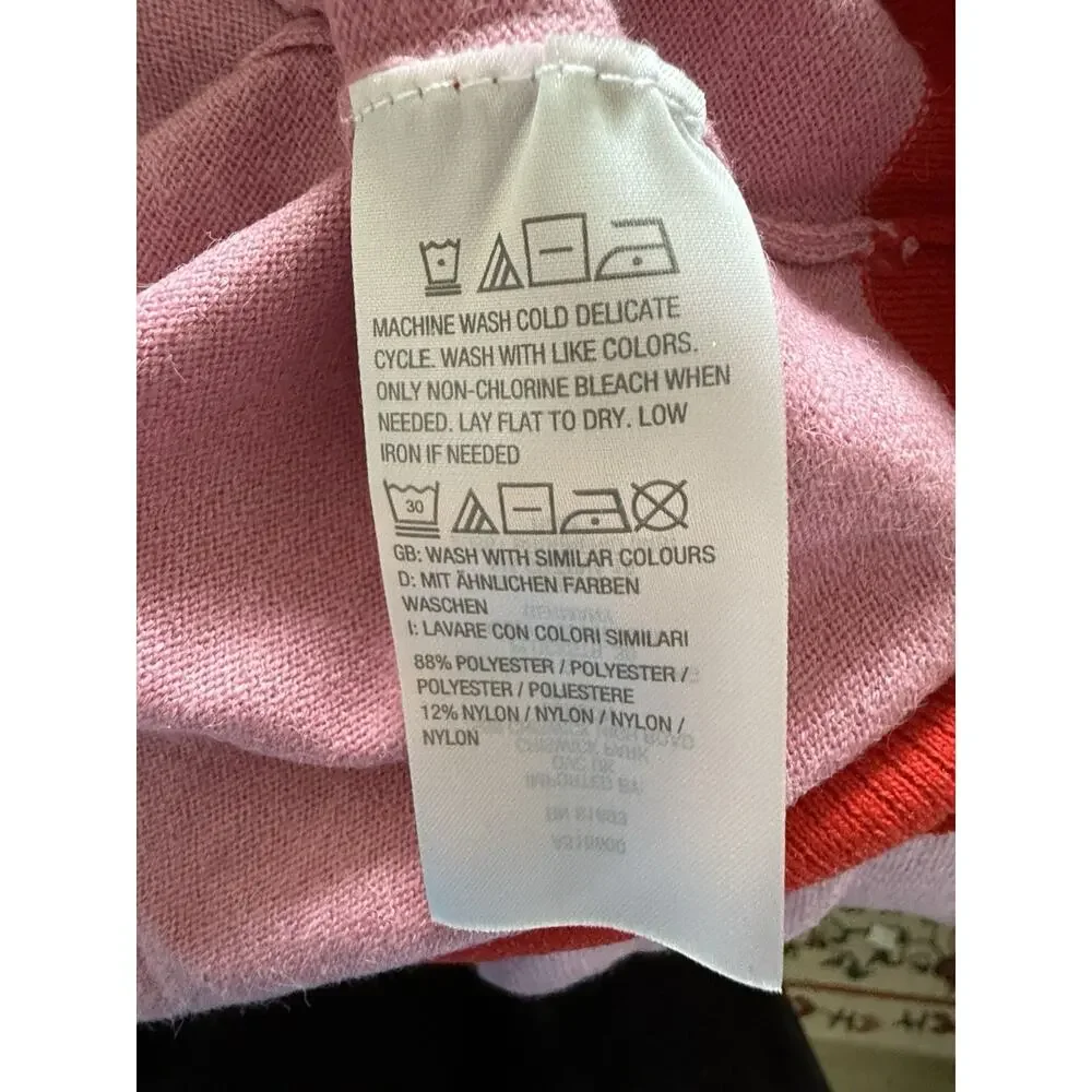 Candace Cameron Bure Surfside V-Neck Cardigan Sweater Golden Pink/Red small